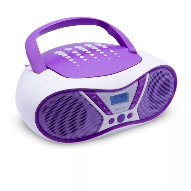 Poste CD Enfant,Radio FM Lecteur CD Portable Boombox,Lecteur Radio CD avec  Bluetooth, Radio FM, USB, Lecteur MP3, Compatible CD-R/CD-RW,Entrée USB