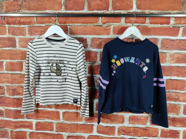 Girls Bundle Age 7-8 Years 100% M&S Long Sleeve Sweat T-Shirt Harry Potter 128Cm