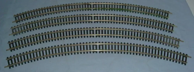 HORNBY OO GAUGE 4 PIECES OF DOUBLE CURVED TRACK (505mm RAD.) SERIES 6 R609