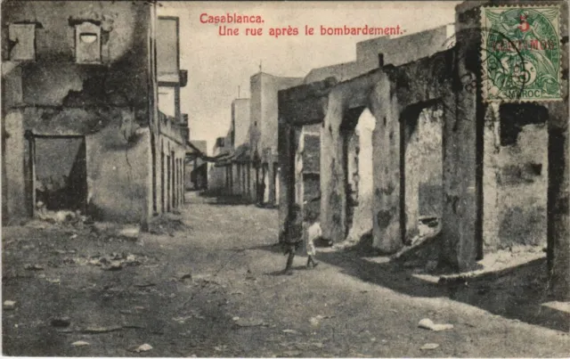 CPA AK MAROC CASABLANCA A street after the bombing (10012)