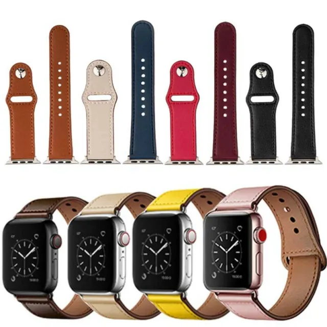 Cinturino Apple Watch In Vera Pelle Per Iwatch Serie 7 6 5 4 3 2 Se 42/44/41/ A