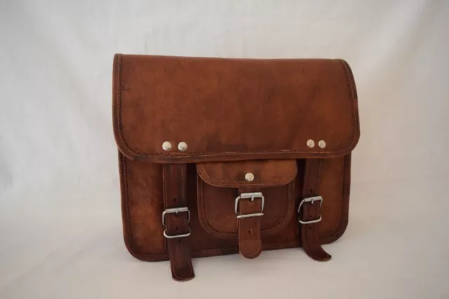 New Mens Genuine Leather Brown Cross body Shoulder Satchel Messenger Bag....