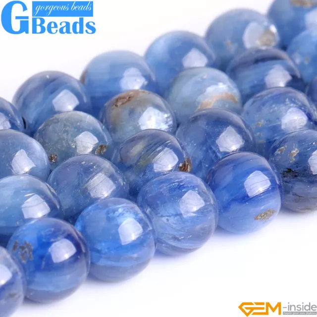 Natural Stone Kyanite Round Beads For Jewelry Making Free Shipping 15" 4mm 6mm