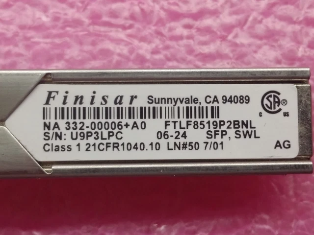 FINISAR NA 332-0006+A0 FTLF8519P2BNL U9P3LPC 06-24 SFP SWL Class1 ...