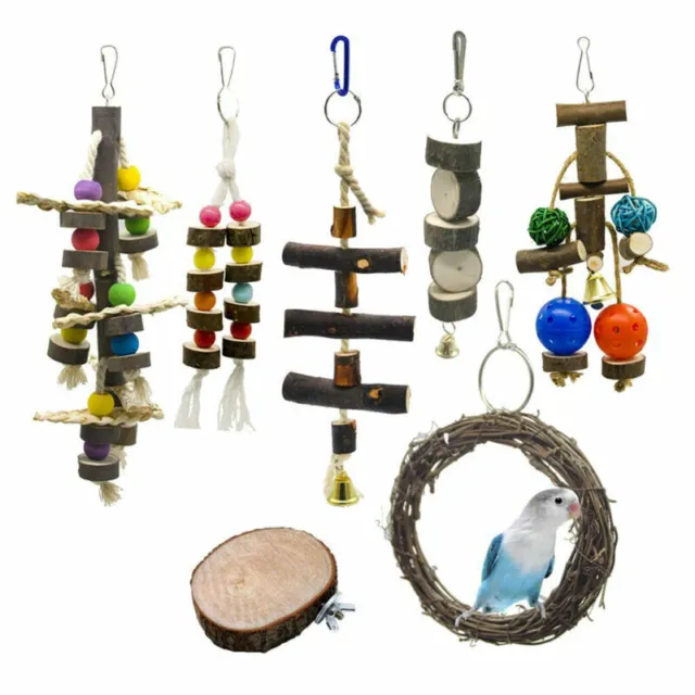 7tlg Vogel/ Papageien Spielzeug Set für Papageien Wellensittiche Nymphensittiche 2