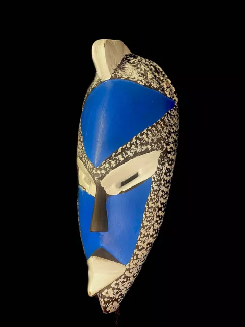 African Tribal Mask Wood Hand Carved Vintage Wall Hanging  Pwo Mask Men -6245