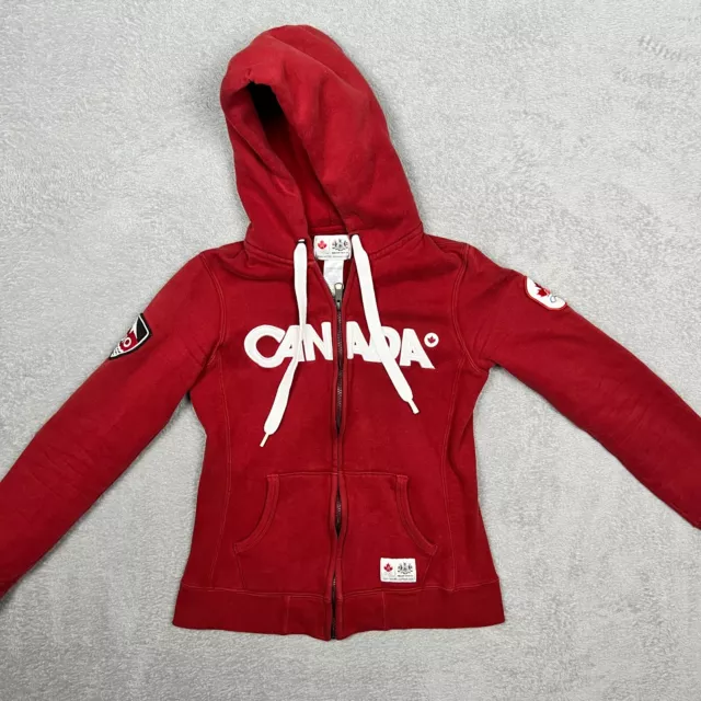 HUDSON’S BAY CO. Canada Olympic 2010 Red Women XS Extra Small Zip  Hoodie Jacket