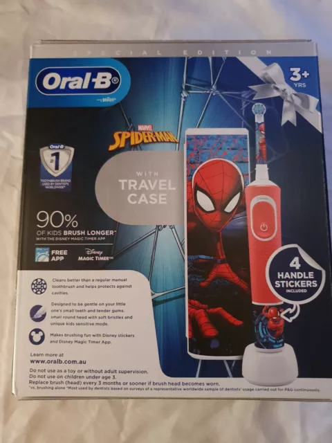 Oral B Limited Edition Kids Spiderman Toothbrush With 2pk Brush Head's