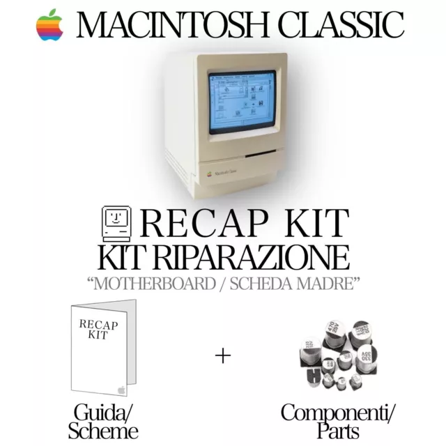 Kit Recap Riparazione Apple Macintosh CLASSIC Motherboard Scheda madre Capacitor