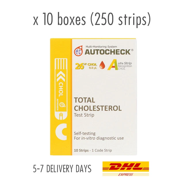 [AUTOCHECK] Tira reactiva de colesterol total autoprueba caja 10 @25 tiras