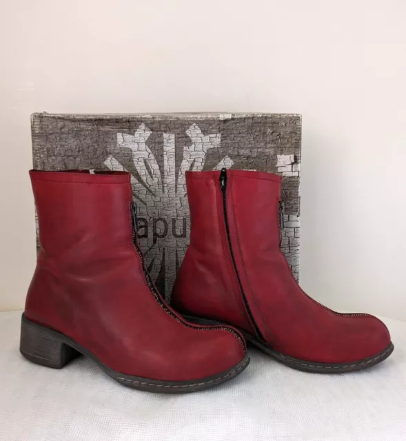 PAPUCEI like LOFINA BOTTINES NISA CUIR VEAU ROUGE POINTURE 37 QUASI NEUVES
