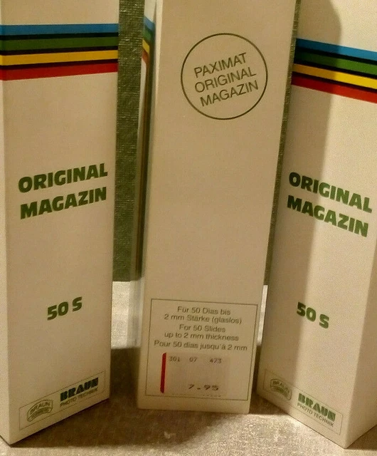6 Original BRAUN Nürnberg  PAXIMAT Magazin 50S für 2mm Rähmchen glaslos 2