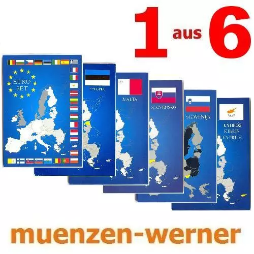 Leuchtturm Sammelkarte für Euro·Münze·KMS 1c-2€ 8 Kursmünzen Satz Folder Karte