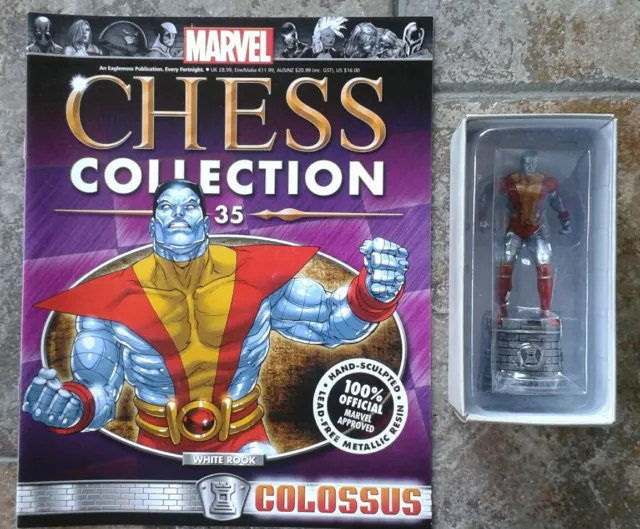 Marvel Chess Collection #35 Colossus White Rook Resin Figure & Magazine