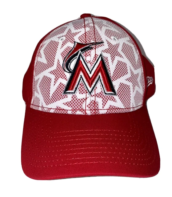 Miami Marlins MLB Cap Hat New Era Baseball Florida Red White Stars Old M Logo