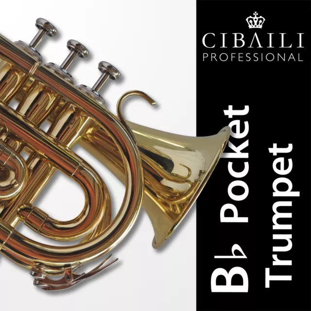 CIBAILI Bb POCKET TRUMPET • High Quality • Brand New • With Case •