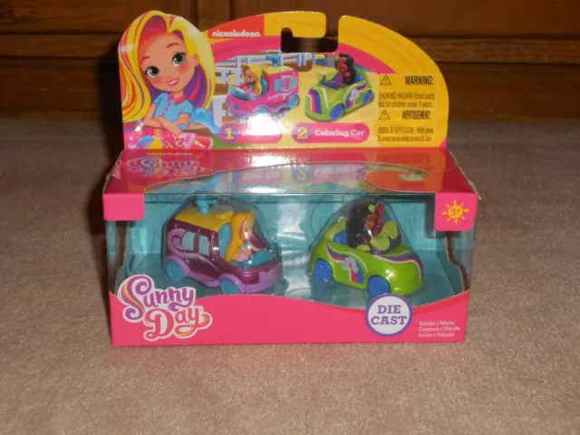 Nickelodeon Sunny Day Glam Van & Coloring Car Die Cast Vehicles, 2 Pack