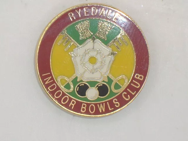 Ryedale Indoor Bowling Bowls Club Enamel Badge
