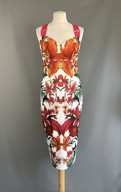 TED BAKER DRESS Jameela Tropical Toucan Bodycon wiggle midi Size 3 UK 12 35.00 PicClick UK