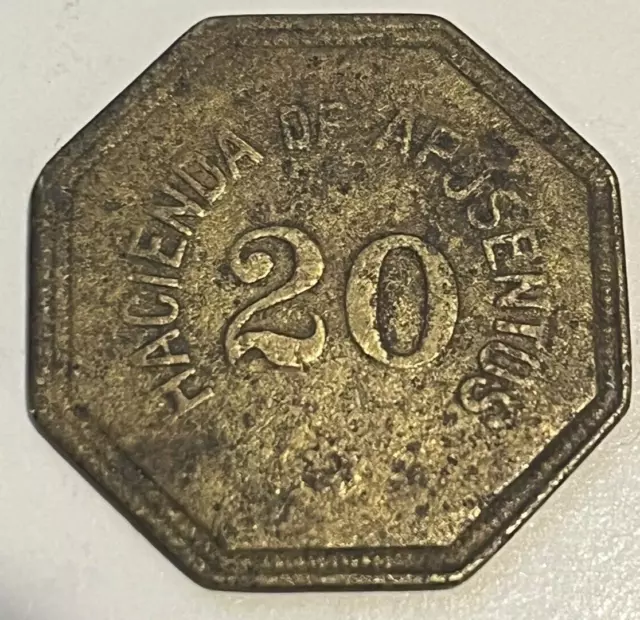 Hacienda De Aposentos  / Face Value 20 / Colombia Token / Ficha de Hacienda