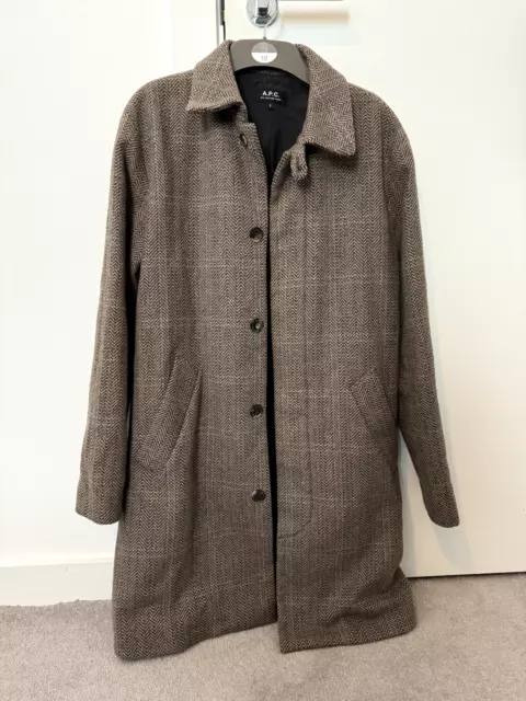 A.P.C Mens Tweed Wool Coat SMALL APC