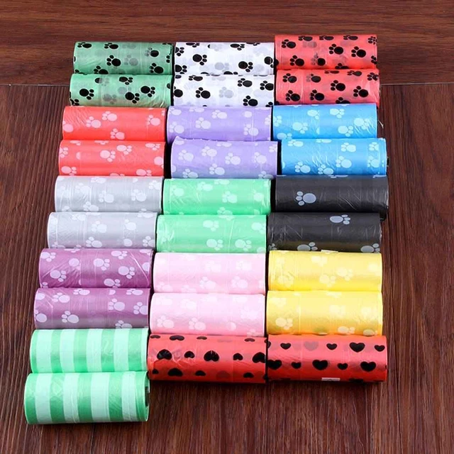garbage Useful Pick Up Dog Pet Waste Clean Pooper Bags Doggy Paw Printing