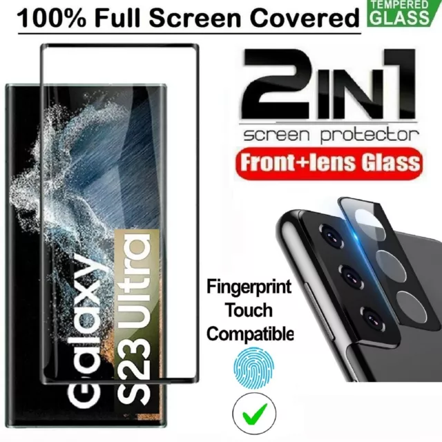 Tempered Glass Screen + Lens Protector Film For Samsung S24 Ultra Plus S23 + S23