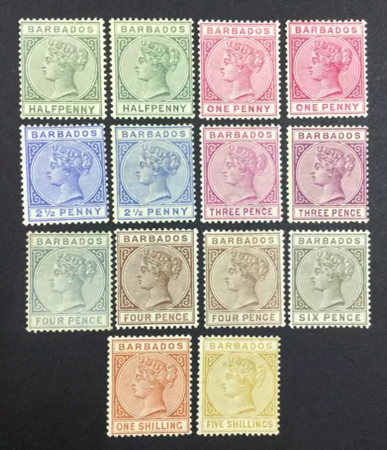 Momen: Barbados 1882-1886 Complete Set Mint Og H £1,300 Lot #64248