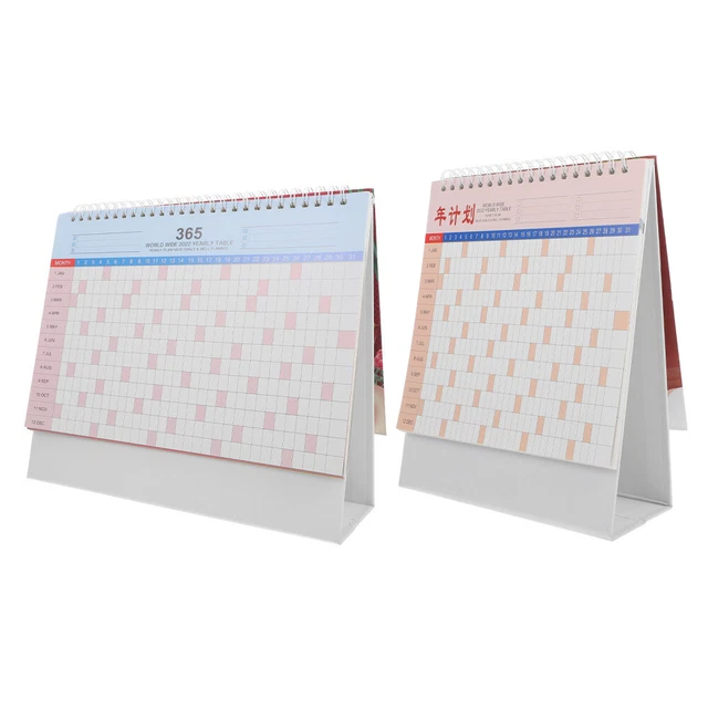 2 Pcs Calendario Tavolo Del Anno 2022 Desktop Ufficio Cablato