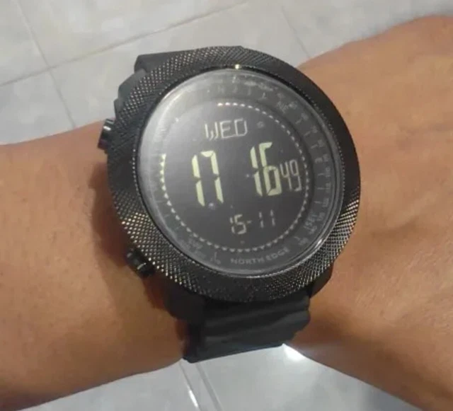 Orologio Militare Sportivo Digitale Uomo Con Bussola, Altimetro E Contapassi – Impermeabile 5ATM, Cinturino In Nylon, Nero