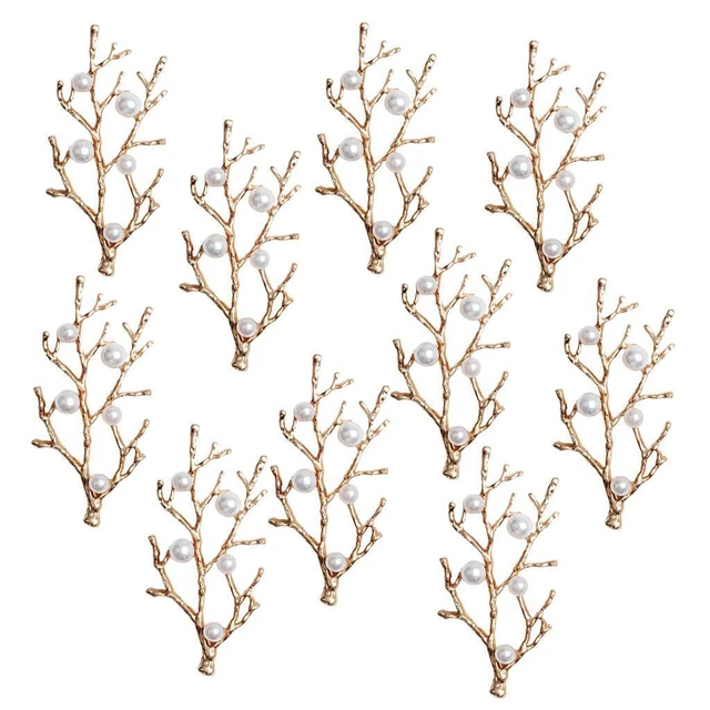 10 stücke Perle blatt zweig flatback verschönerung diy haar zubehör