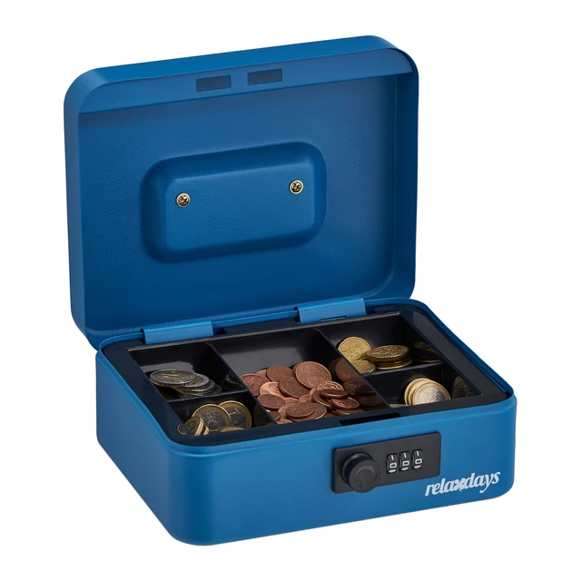 Caisse Monnaie En Acier Avec Clé - Boîte à Billets Et Pièces - Pour événements, Commerces, Maison - 12