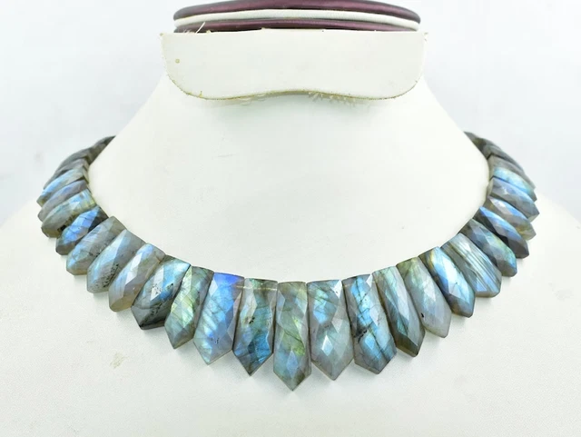 Natural Labradorite Multi Flashy Fancy Faceted Necklace , Handicraft Necklaces .