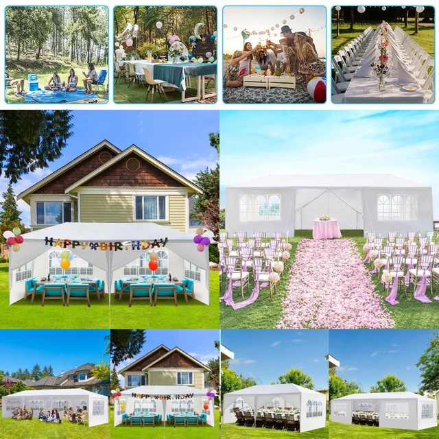 3x3-3x9m Pavillon Partyzelt Wasserdicht UV-Schutz Gartenpavillon mit Seitenteile