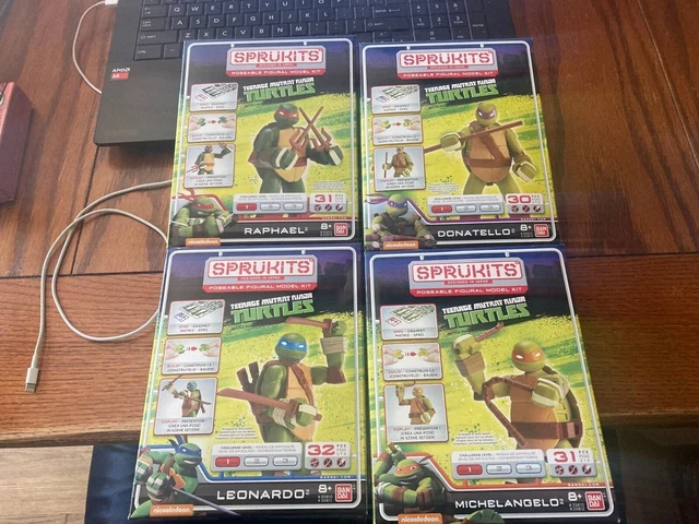 Sprukits Bandai Tmnt Teenage Mutant Ninja Turtles Figure Model Set Of 4 Lot Kit