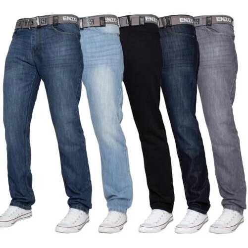 Jeans Bootcut Homme KRUIZE/ENZO - Coupe Évasée Élastique - Tailles UK 28 à 42 - Neuf Avec Étiquettes