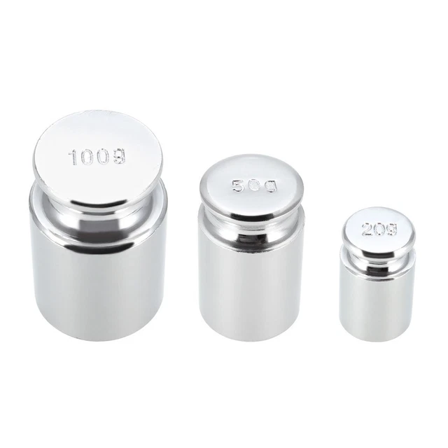 Grammo Peso Taratura Set 20g 50g 100g M1 Precisione Acciaio Cromato