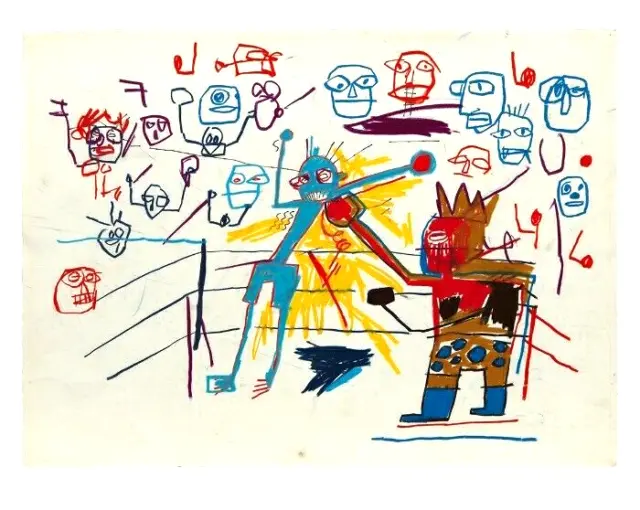 Jean Michel Basquiat Canvas Print Boxing Ring Graffiti Pop Art Home Wall Decor