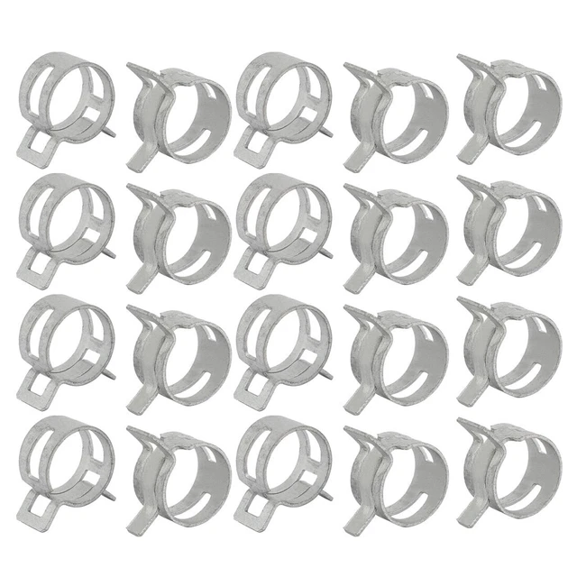 20Pz Abrazadera Resorte 18mm Acción Tipo Banda Elástica Tubo Flexible Clip
