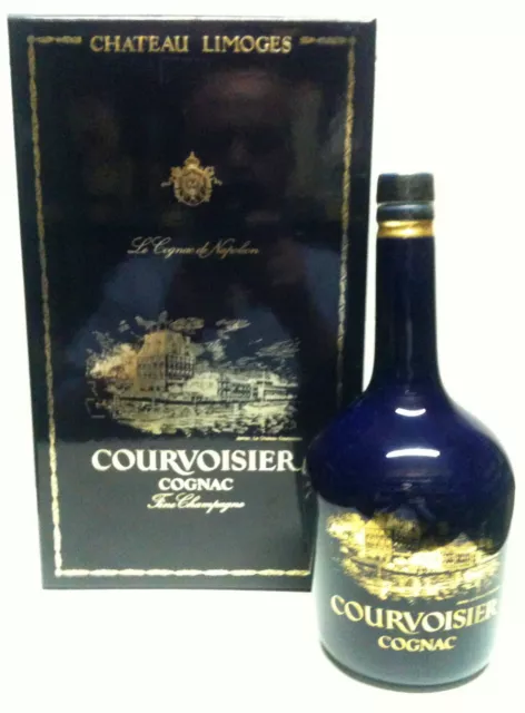 COGNAC COURVOISIER CHATEAU LIMOGES 70cl BOX & CERTIFICATE FRANCE VERY OLD BOTTLE