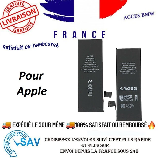 Batterie Interne + Outils + Sticker Pour IPhone SE / 6 / 7 / 8 / X / XS / SE 2020 / 11 / 12 - Neuf