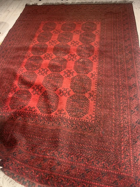 Large Afghan CARPET RUG HAND MADE Oriental Wool  LARGE 3m 2m