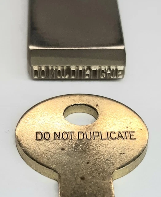 Sello con punzón de llave, lectura de marcas de clave NO DUPLICAR stock #105
