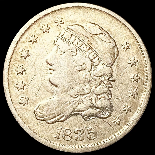 1835 Capped Bust Half Dime Coin LIGHTLY CIRCULATED