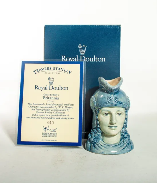 Royal Doulton Small Character Jug 'Britannia' D7107 Limited Edt- Made in England