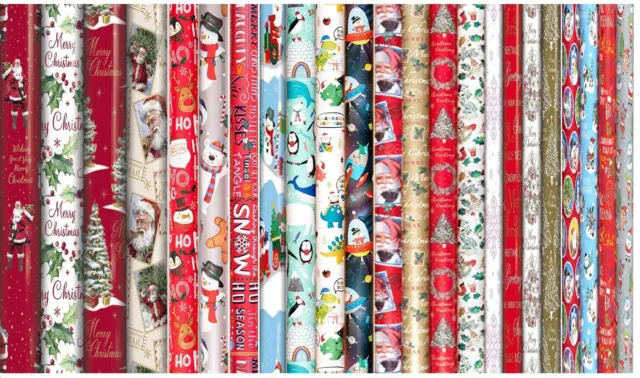 25M Traditional Cute Christmas Gift Wrapping Paper Rolls 5 X 5M Rolls