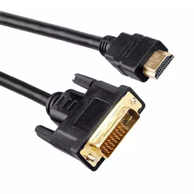 Cable Cordon Convertisseur Adaptateur 2m HDTV Male vers DVI 24+1pin Male Noir