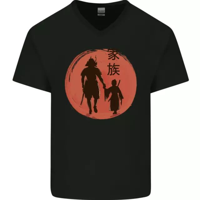 T-shirt da uomo scollo a V cotone Samurai Dad Son Fathers Day MMA arti marziali