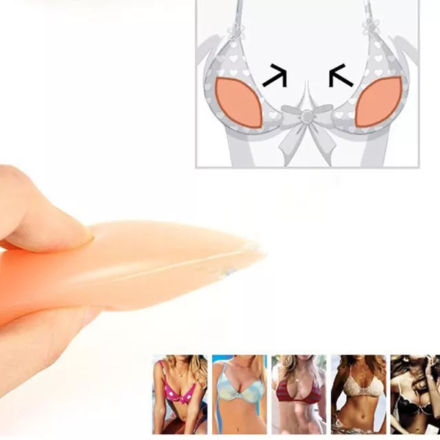 Triangle Push-up Silicone Bra Inserts Breasts Pad Bikini Bra Cleavage  Enhancers