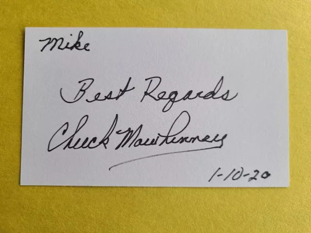 Charles Mawhinney Vietnam USMC Sniper103 Kills Signed 3x5 Card Inscribed Mike